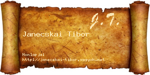Janecskai Tibor névjegykártya